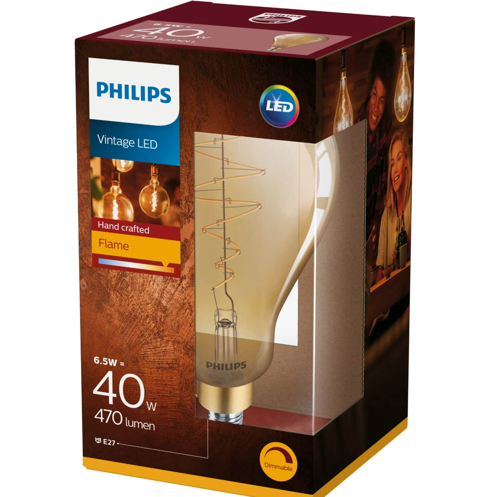 Lamp LED peer met spiraal dimbaar Vintage 40W E27