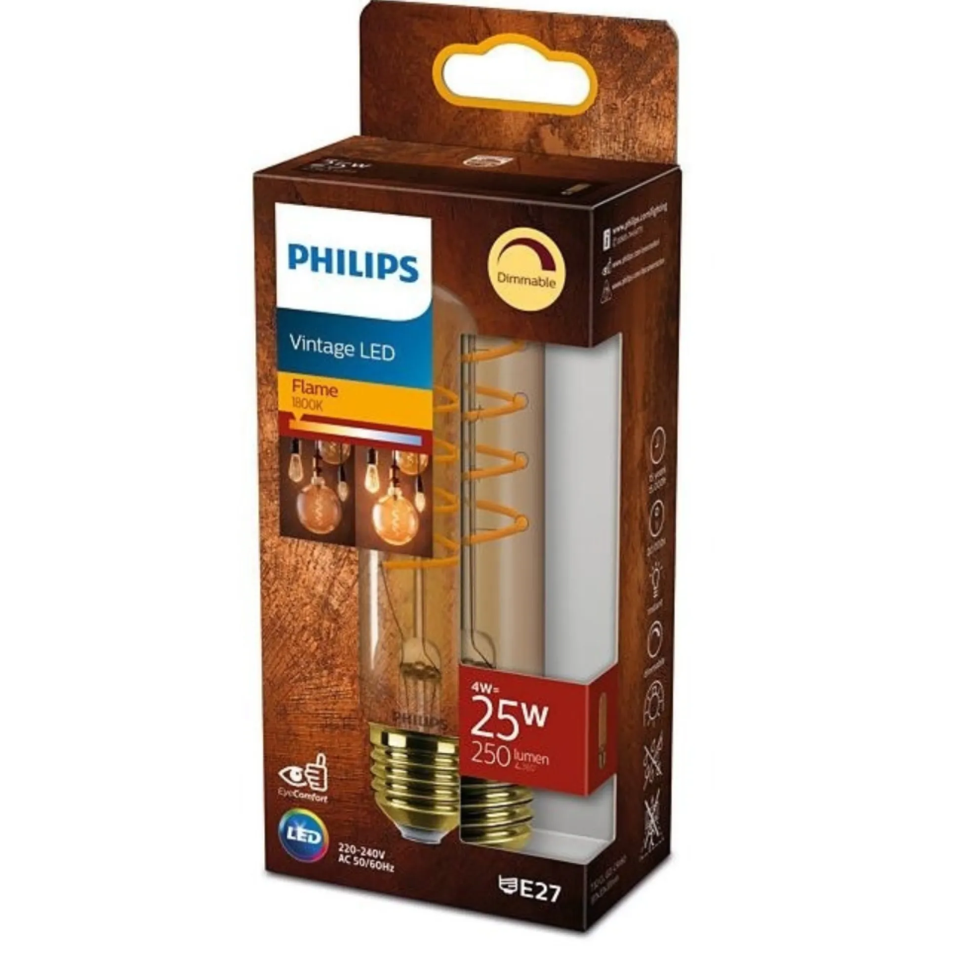 Lamp LED staaf met spiraal dimbaar Vintage 25W E27