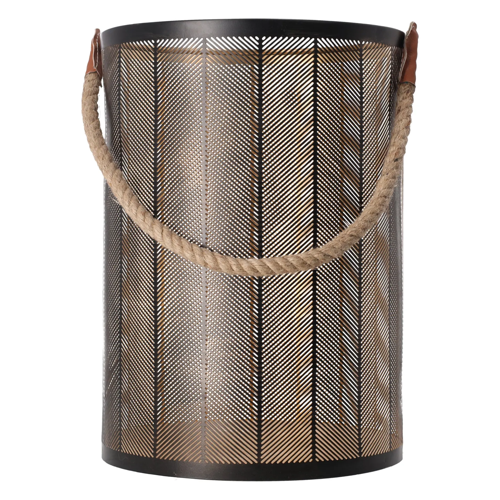 Lantaarn Garlan zwart goud 25 x 35 cm