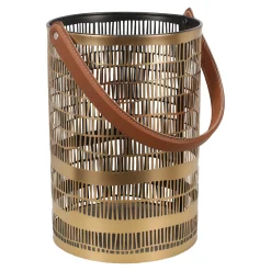 Lantaarn Lanvellec goud zwart 15 x 20 cm