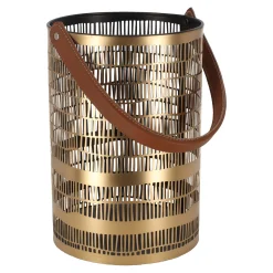 Lantaarn Lanvellec goud zwart 15 x 20 cm