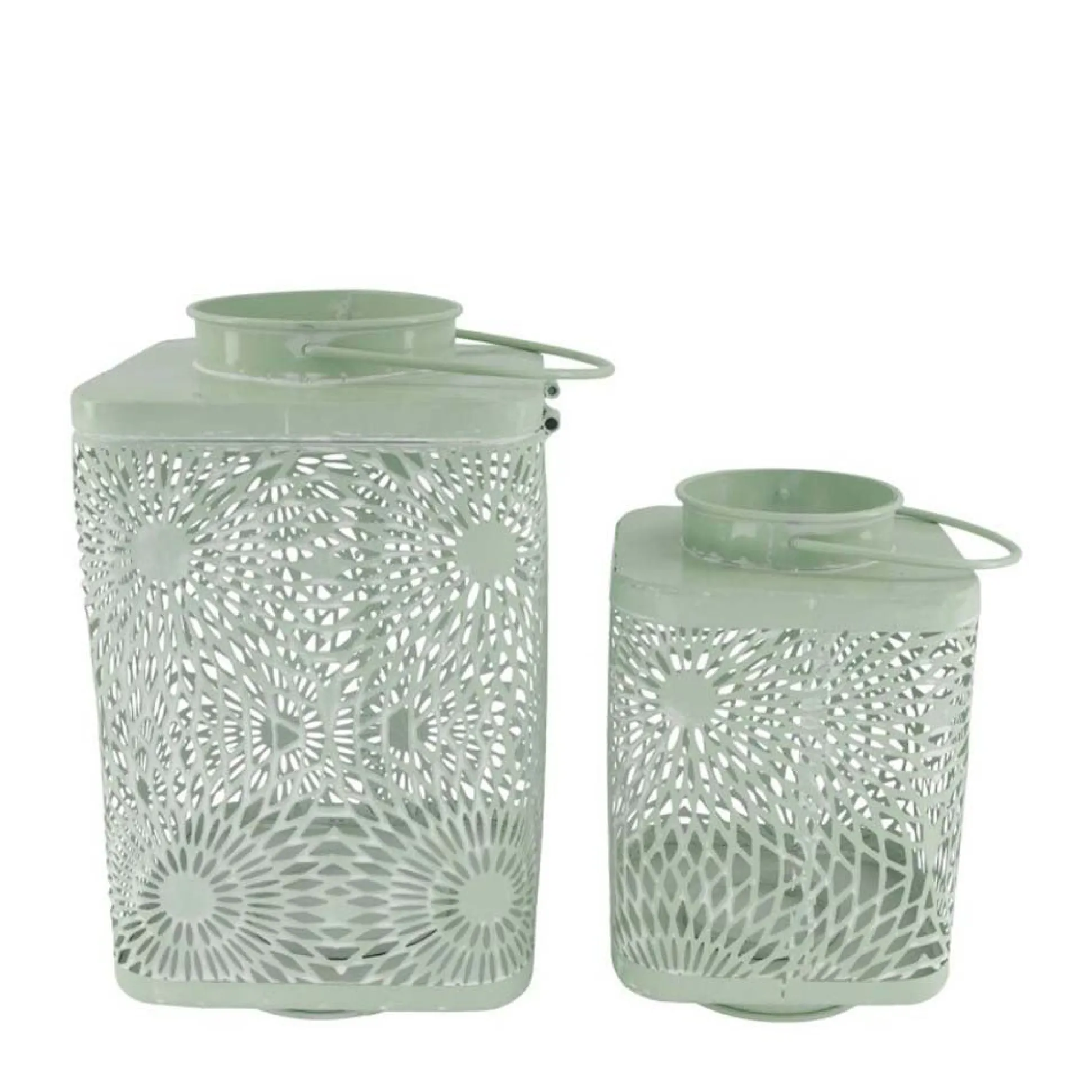 Lantaarn metaal groen 19x19x33