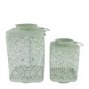 Lantaarn metaal groen 16x16x25