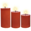 LED Kaars rib melt 3st met rood