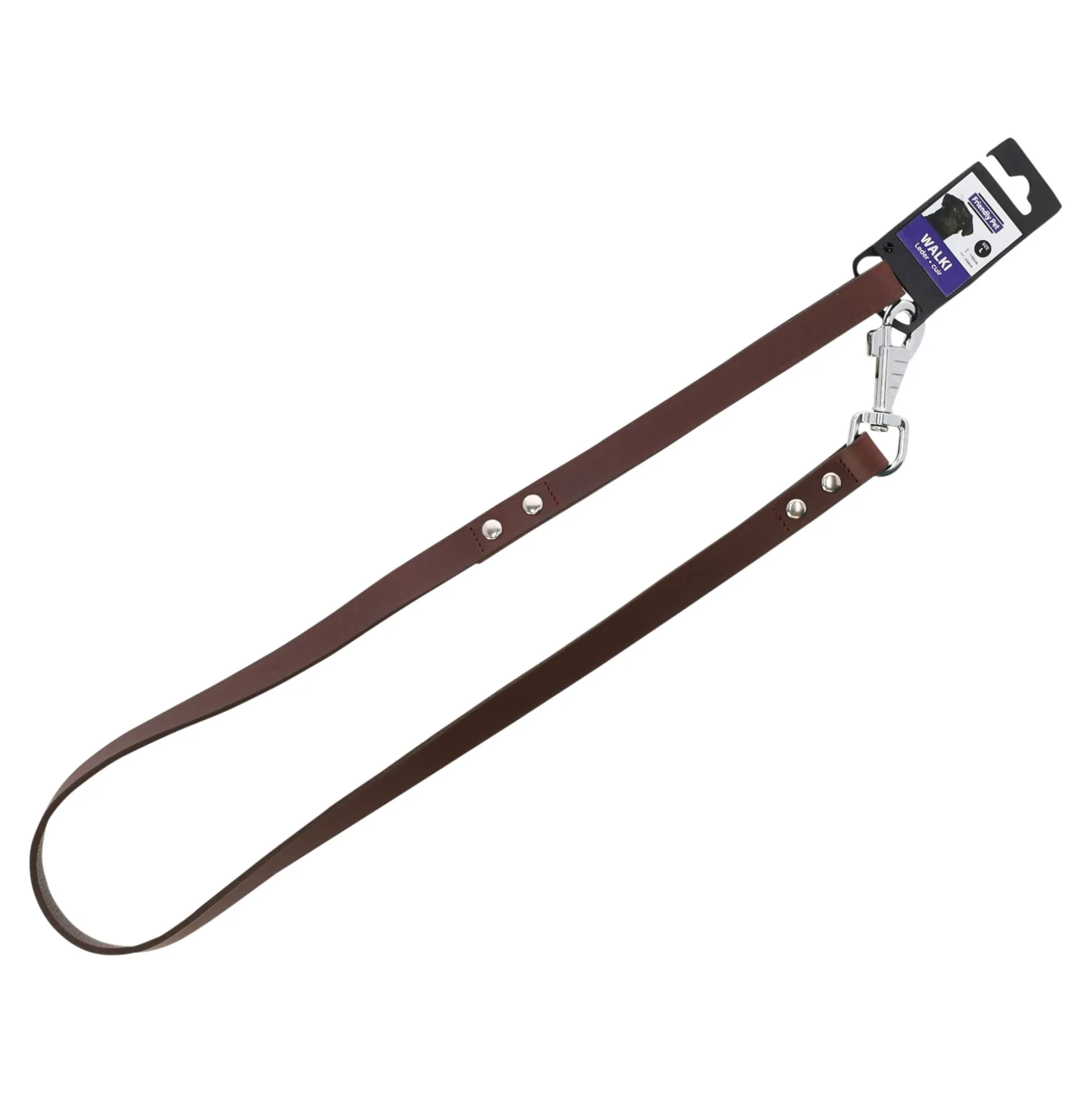 Looplijn leder rondo 12mm 100cm Friendly Pet