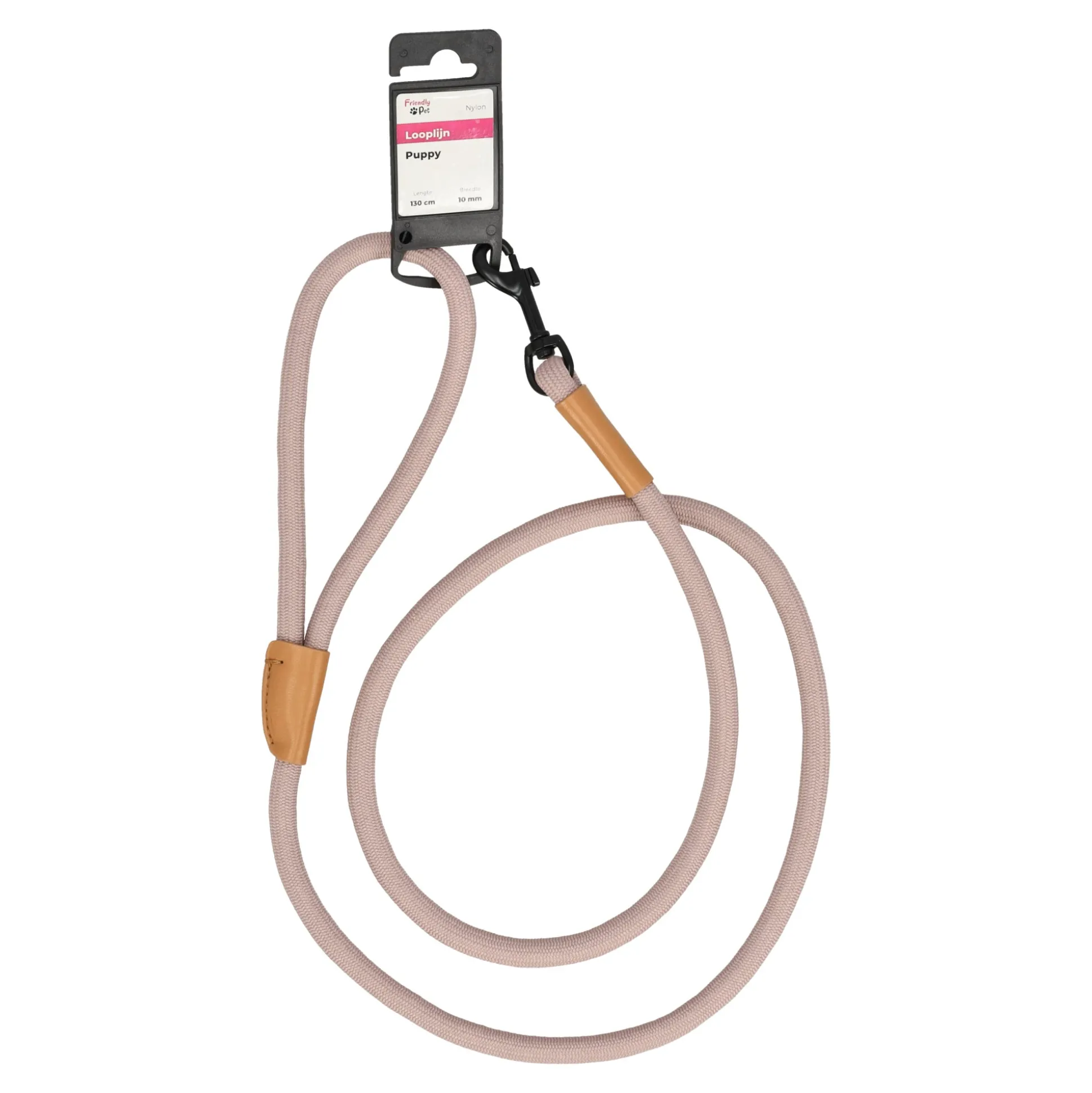 Looplijn puppy taupe 130cm 10mm Friendly Pet
