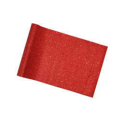 Loper glitter rood 28 x 300 cm