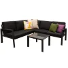 Loungeset Barberi antraciet met kussens