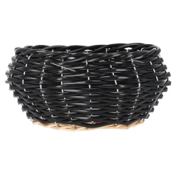 Mand riet rond zwart 19 cm