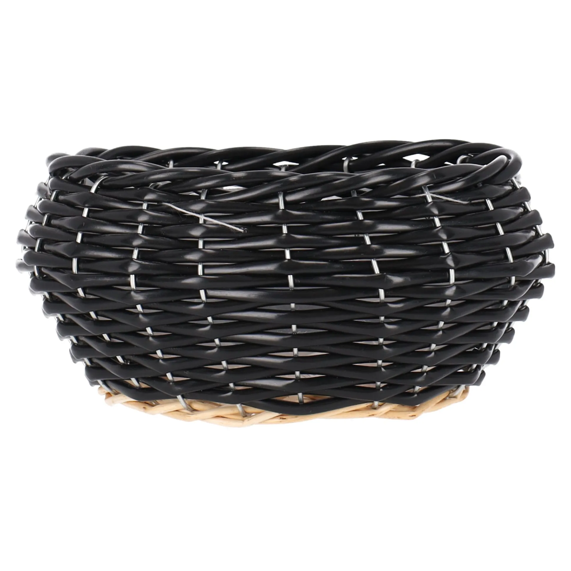 Mand riet rond zwart 19 cm