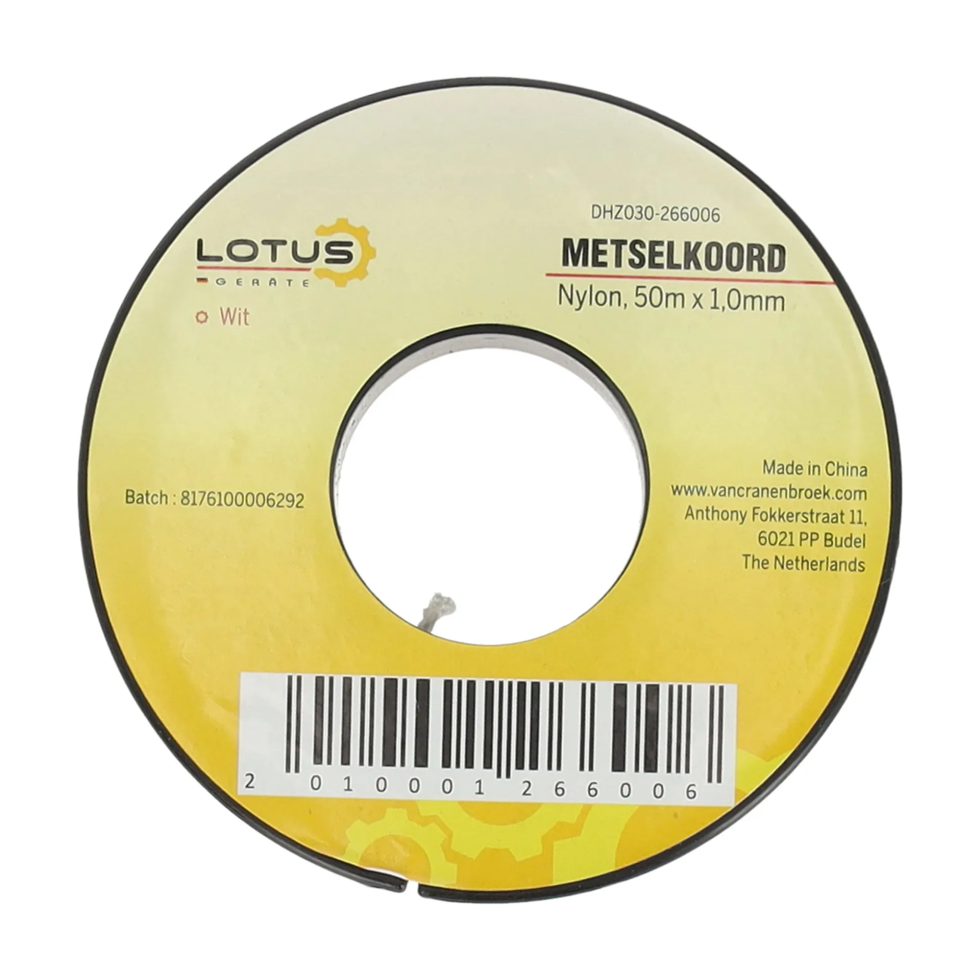 Metselkoord nylon wit 50 m x 1 mm Lotus