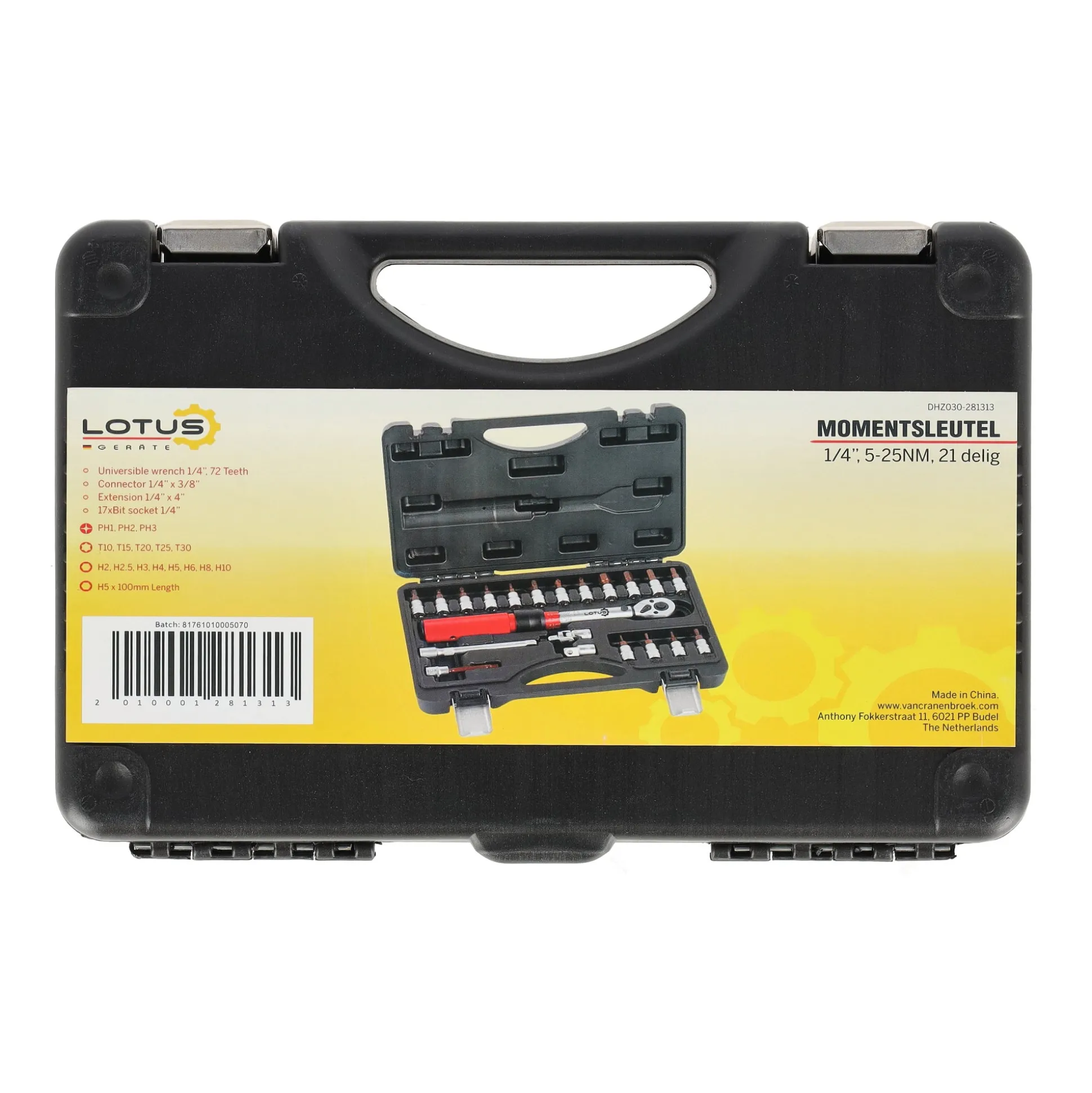 Momentsleutel 1/4 5-25 NM +set Lotus