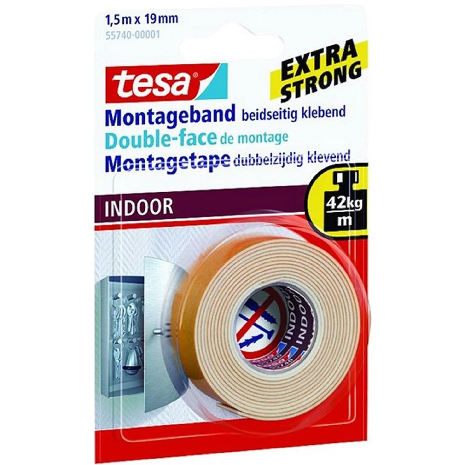 Montagetape indoor 19mmx1.5M