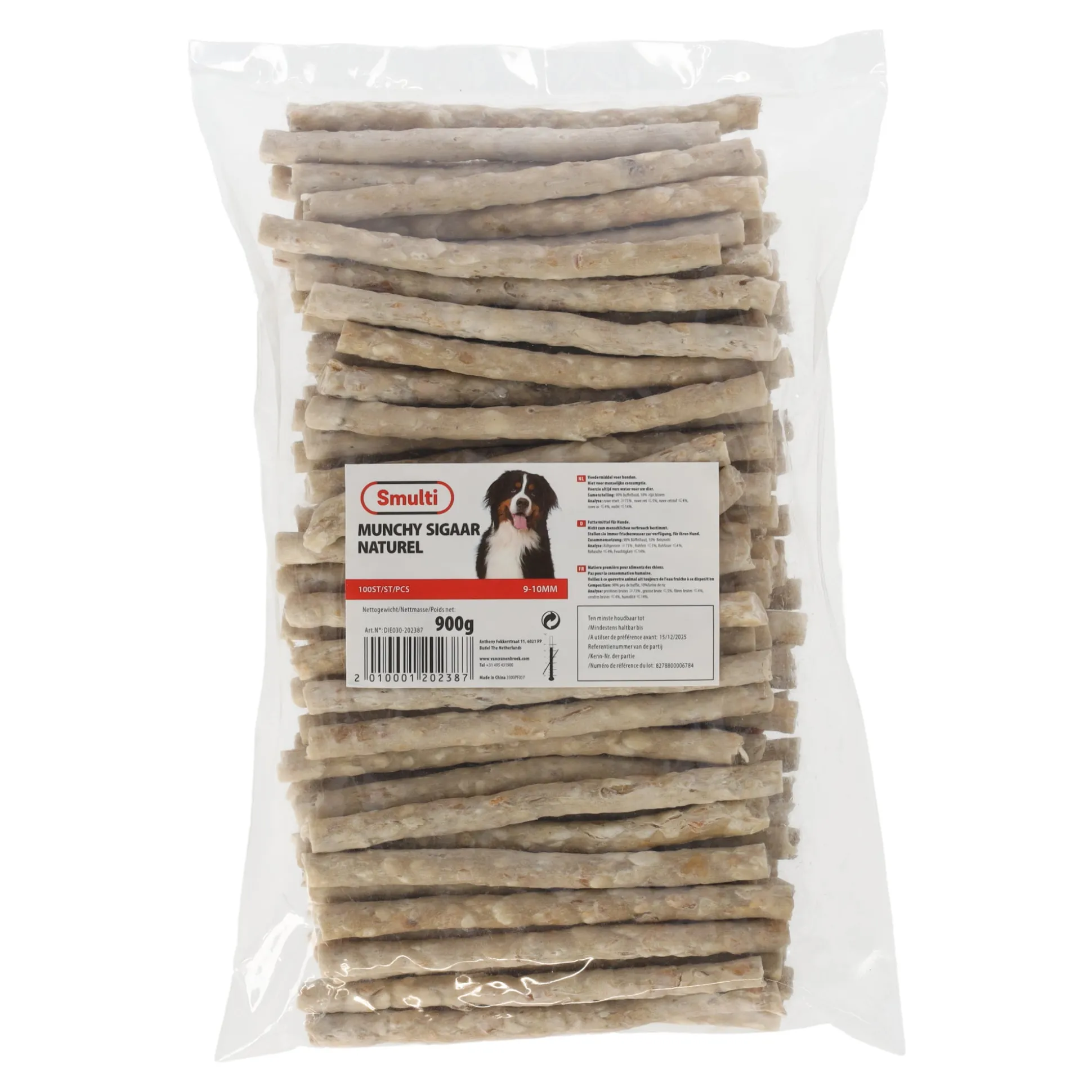 Munchy sigaar 9-10mm naturel 100st