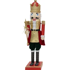 Notenkraker 160cm bewegend met geluid rood goud