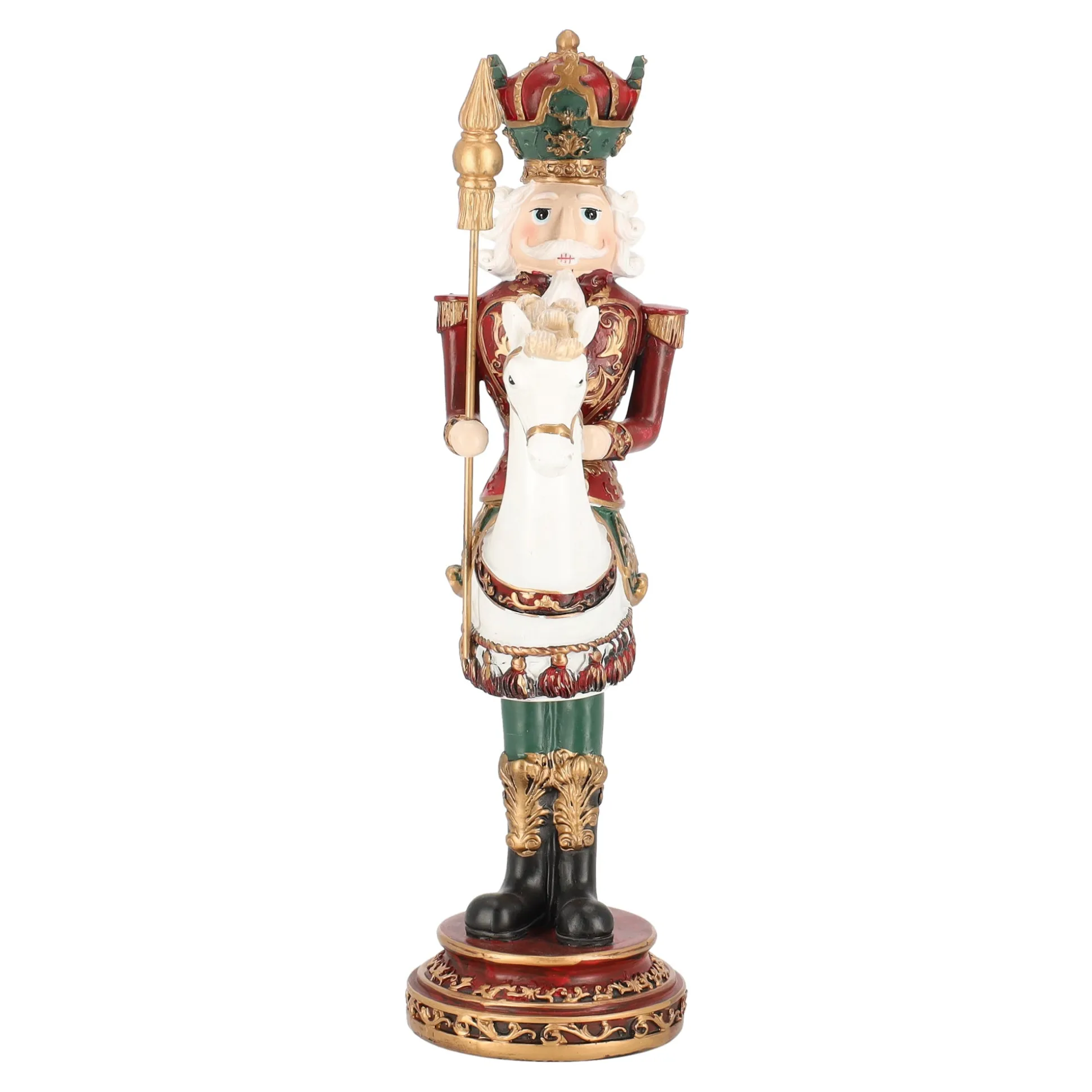 Notenkraker te paard 32 cm rood