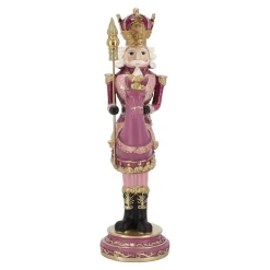 Notenkraker te paard 32 cm roze