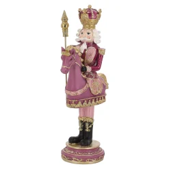 Notenkraker te paard 32 cm roze