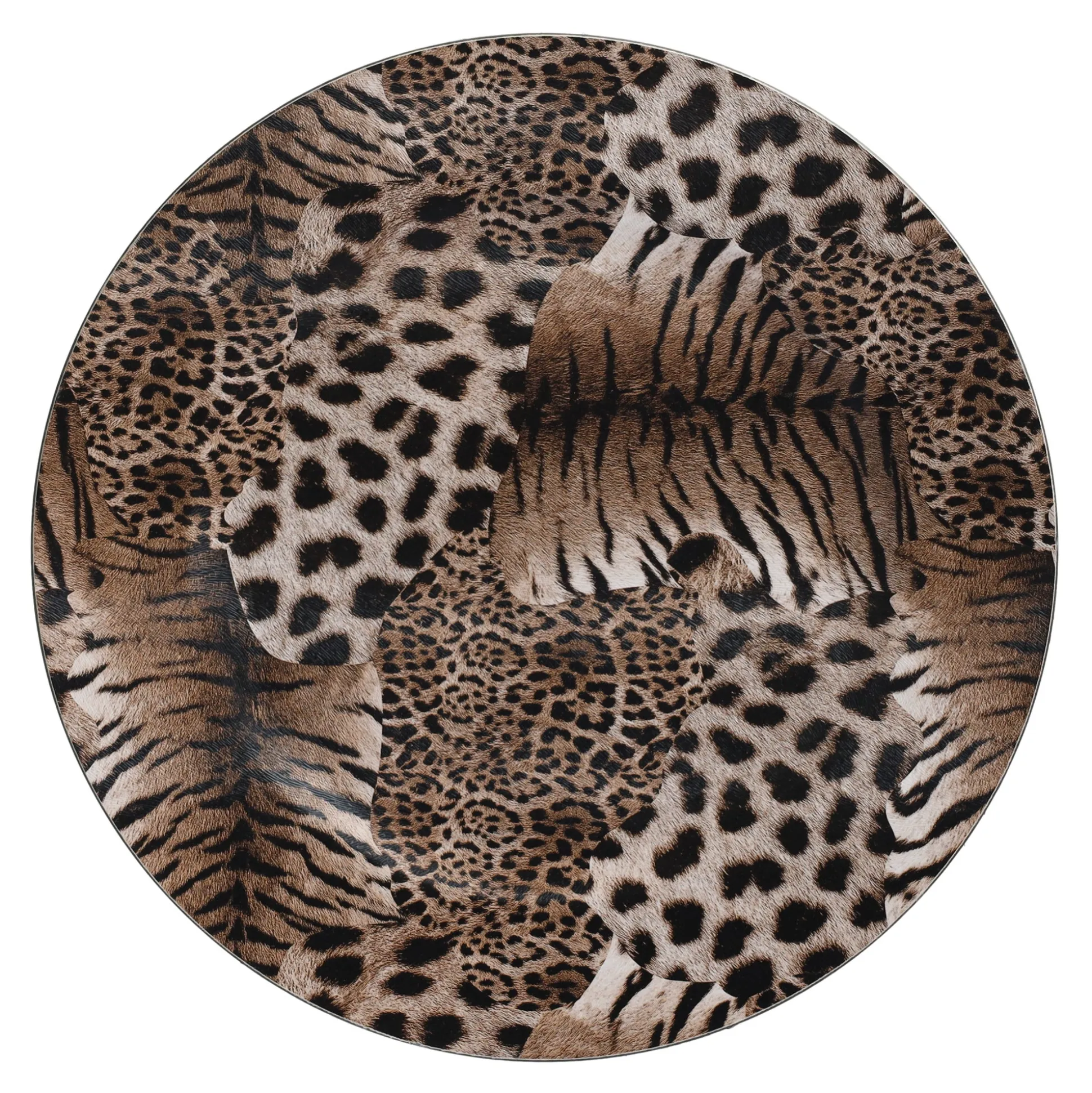 Onderbord luipaard 33 cm creme