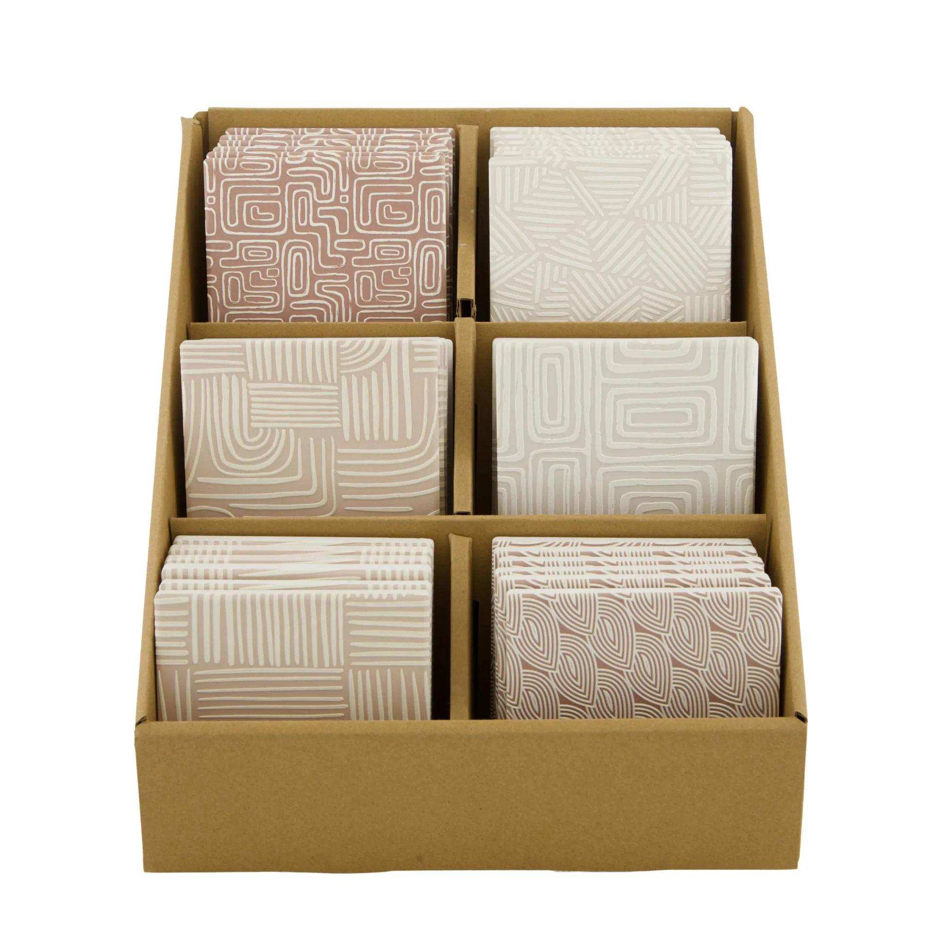 Onderzetter keram wit roze 10x10cm
