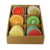 Onderzetter rond 10 cm fruit, 6 assorti