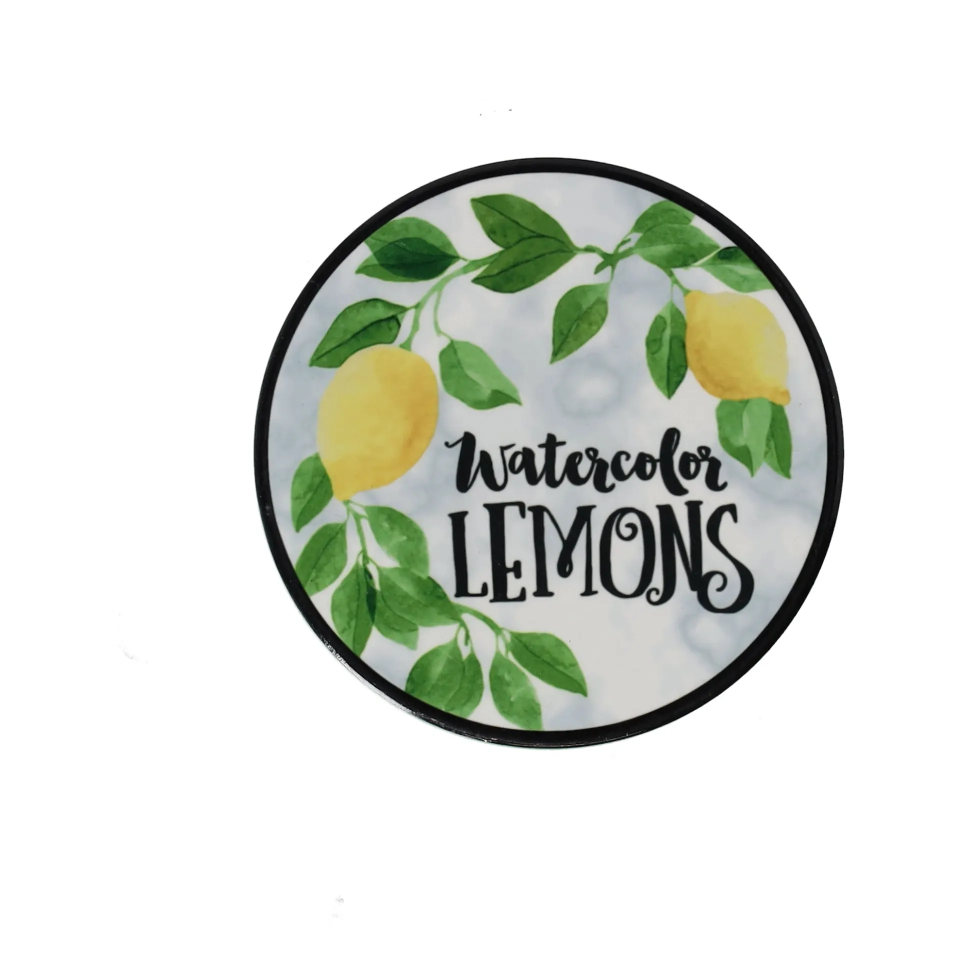 Onderzetter rond met citrusmotief 10 cm 6 assorti