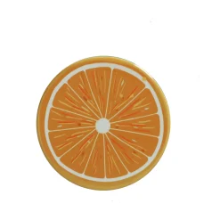 Onderzetter rond met citrusmotief 10 cm 6 assorti