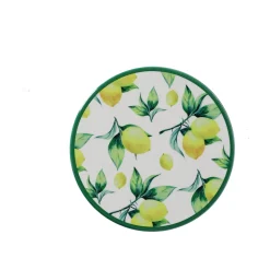 Onderzetter rond met citrusmotief 10 cm 6 assorti