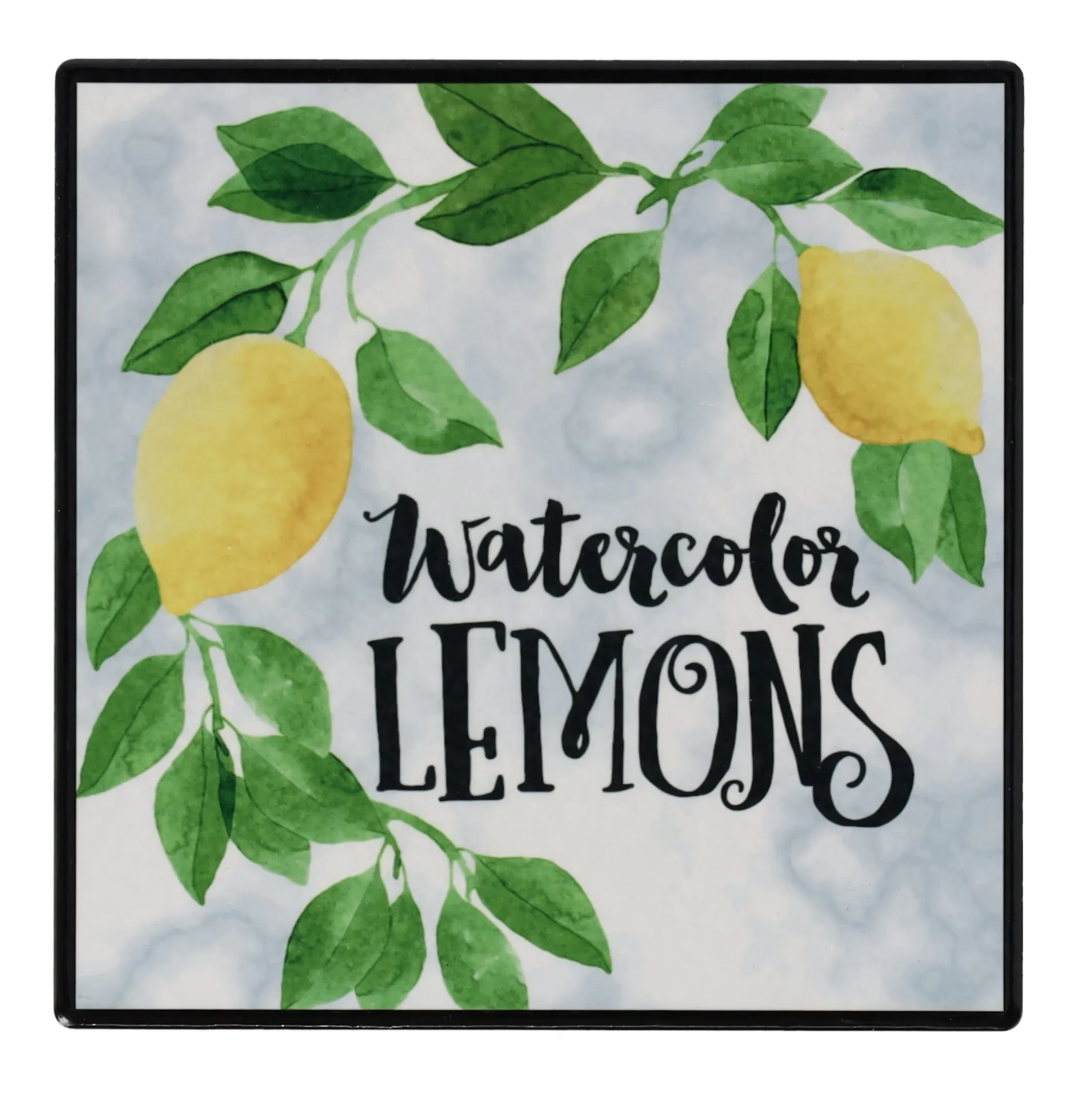 Onderzetter vierkant met citrusmotief 15 cm 6 assorti