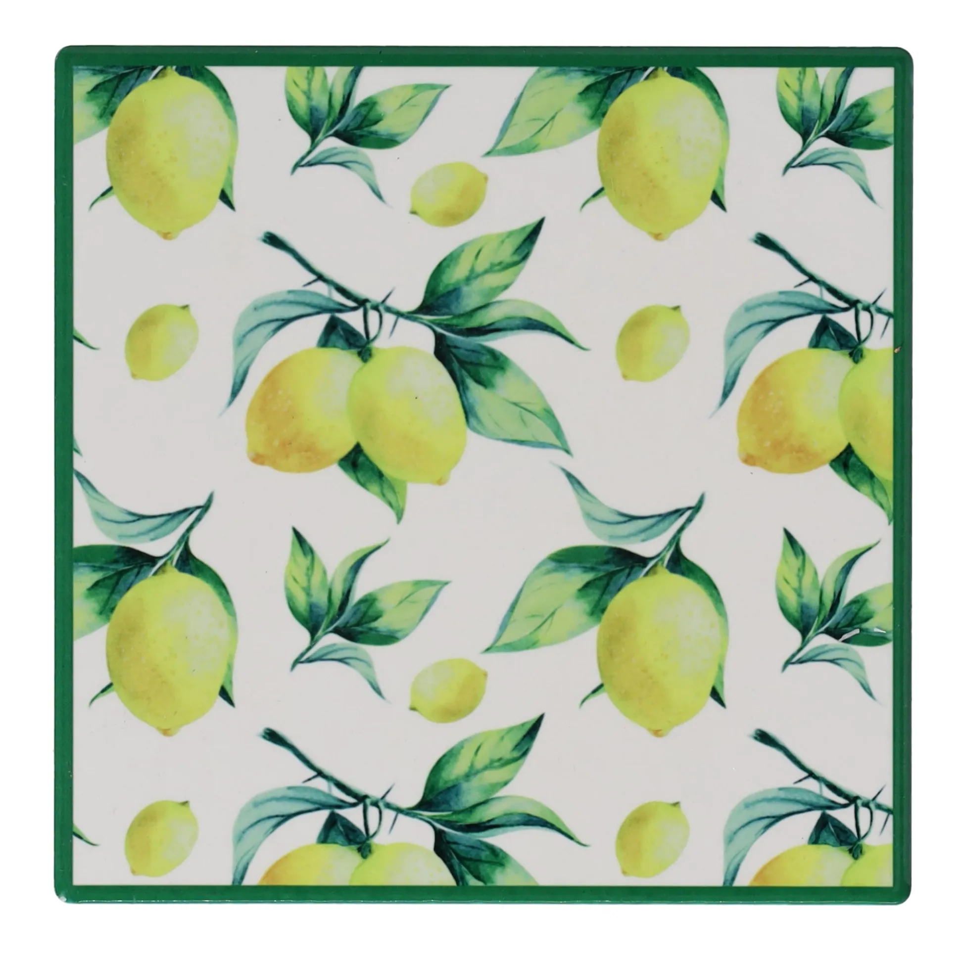 Onderzetter vierkant met citrusmotief 15 cm 6 assorti