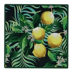 Onderzetter vierkant met citrusmotief 15 cm 6 assorti