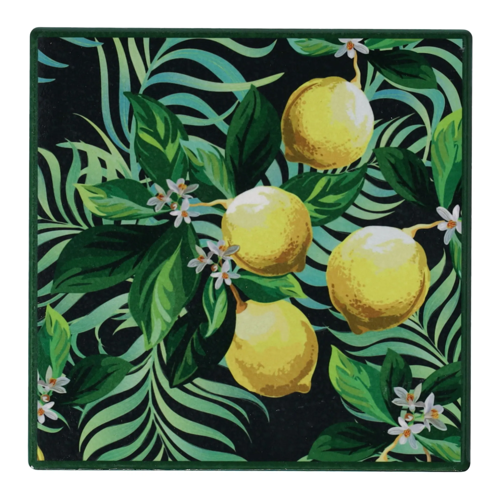 Onderzetter vierkant met citrusmotief 15 cm 6 assorti
