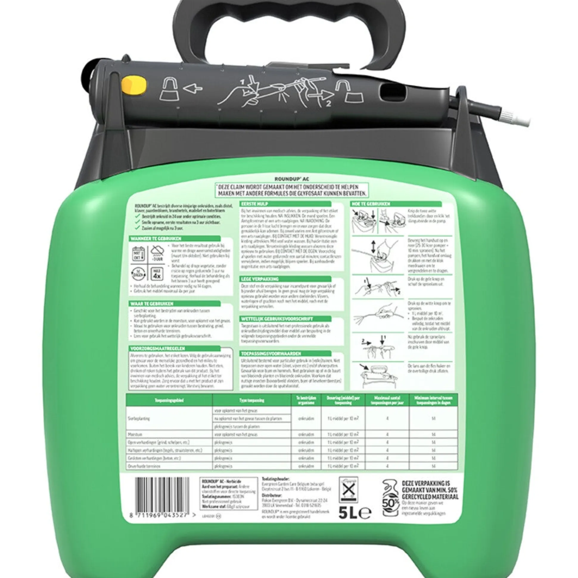 Onkruidspuit 5 liter, natuurlijke onkruidbestrijding