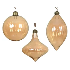 Ornament glas amber 10 cm