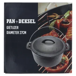 Pan+deksel gietijzer D27cm