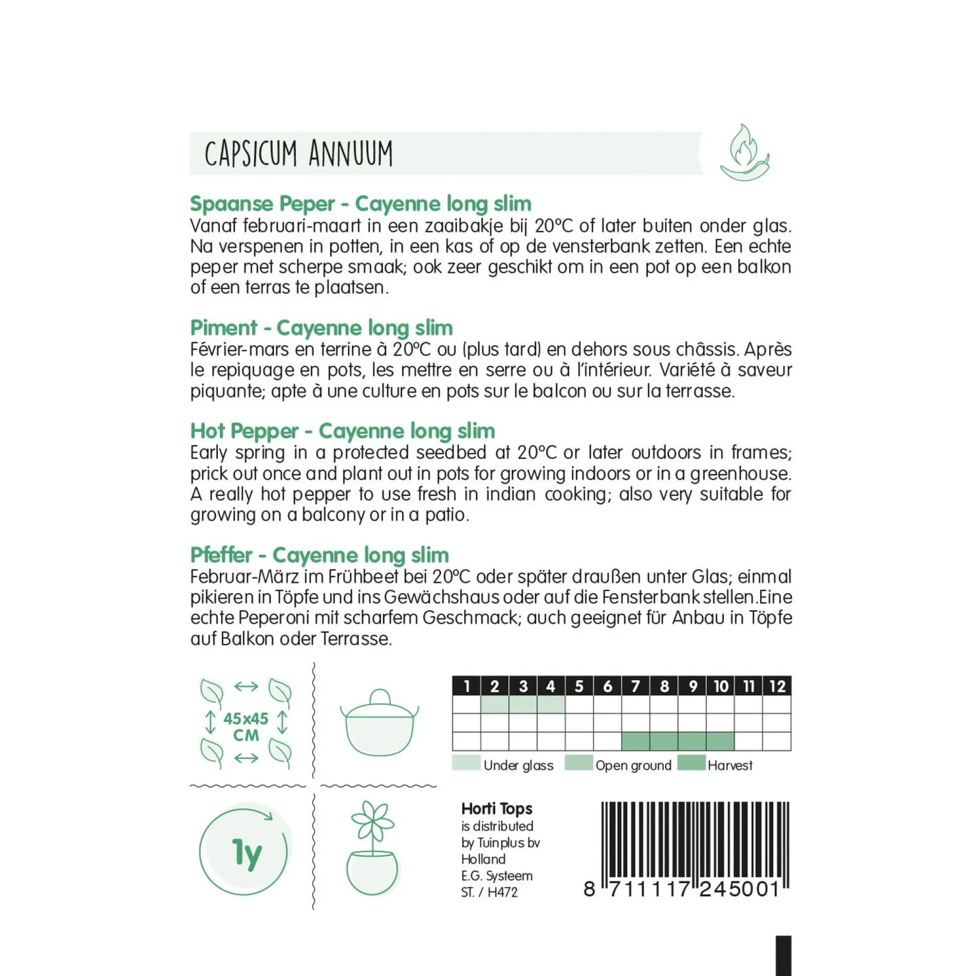 Peper cayenne / spaanse lange rode zaad