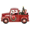 Pickup kerstman glitter 28 cm rood