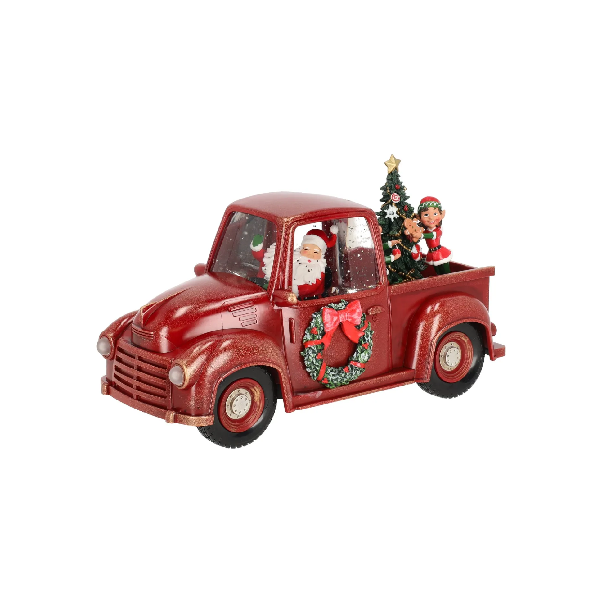 Pickup kerstman glitter 28 cm rood
