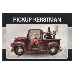 Pickup kerstman glitter 28 cm rood