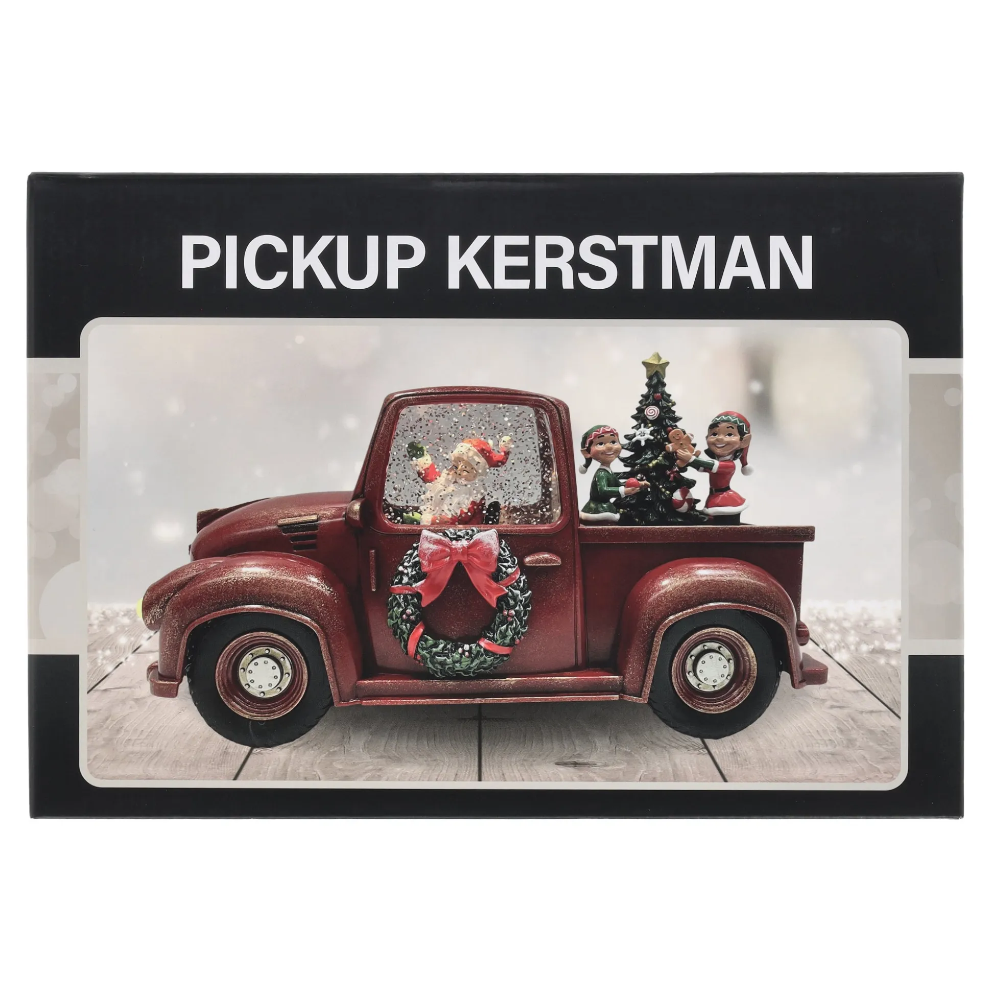 Pickup kerstman glitter 28 cm rood