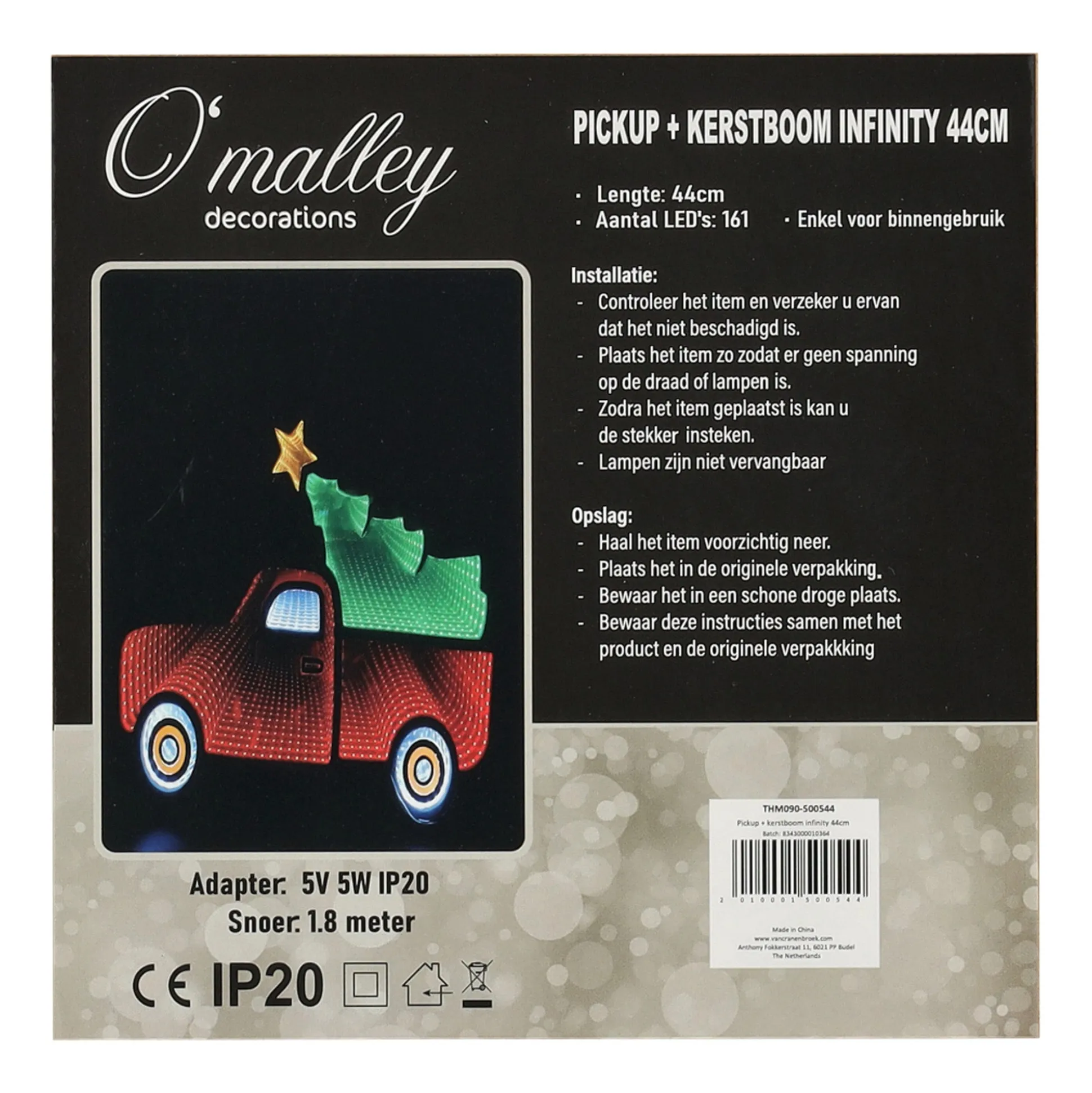 Pickup met kerstboom infinity 44 cm