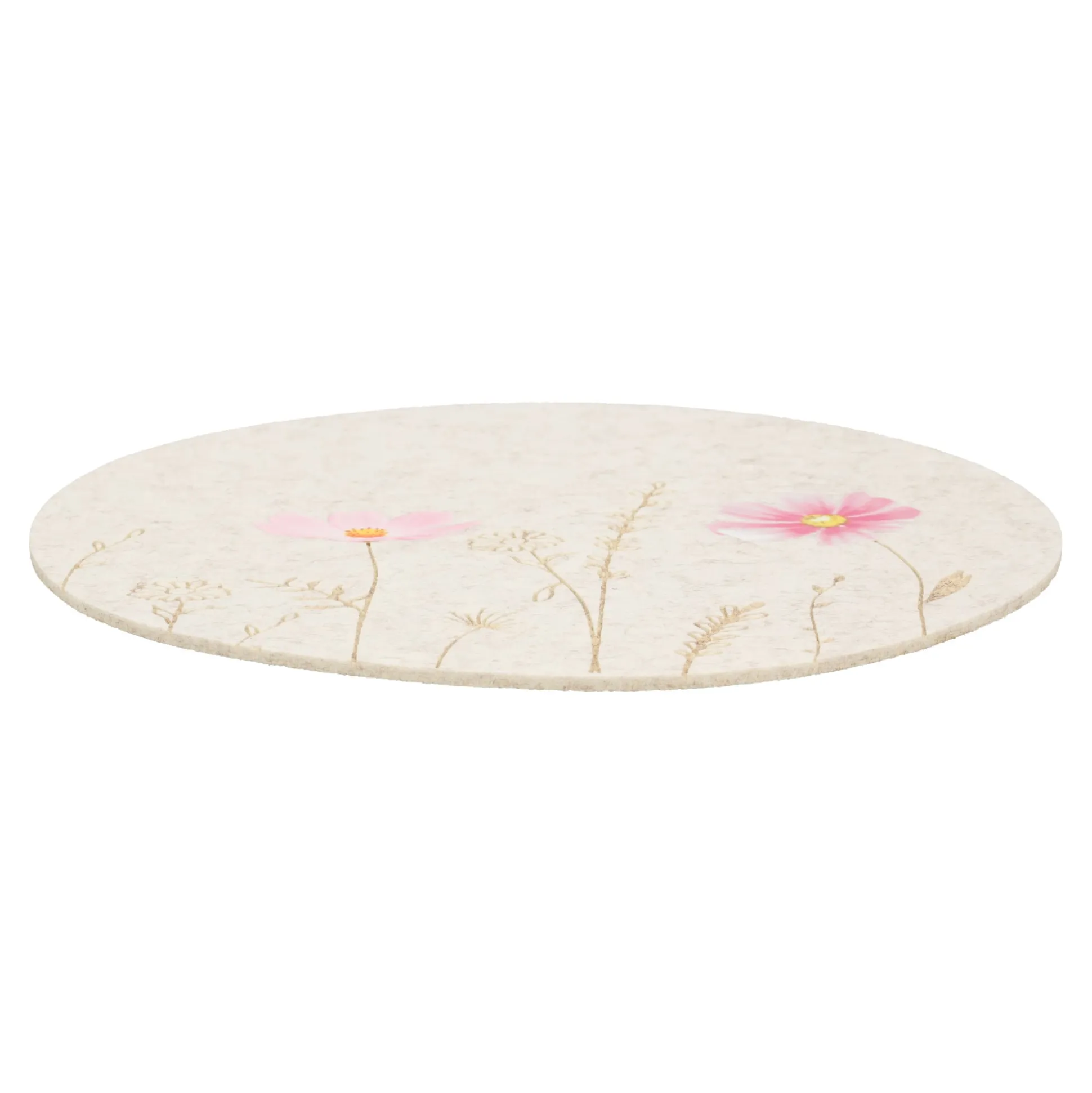 Placemat bloemen beige 38cm