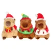 Pluche capibara kerst 24 cm