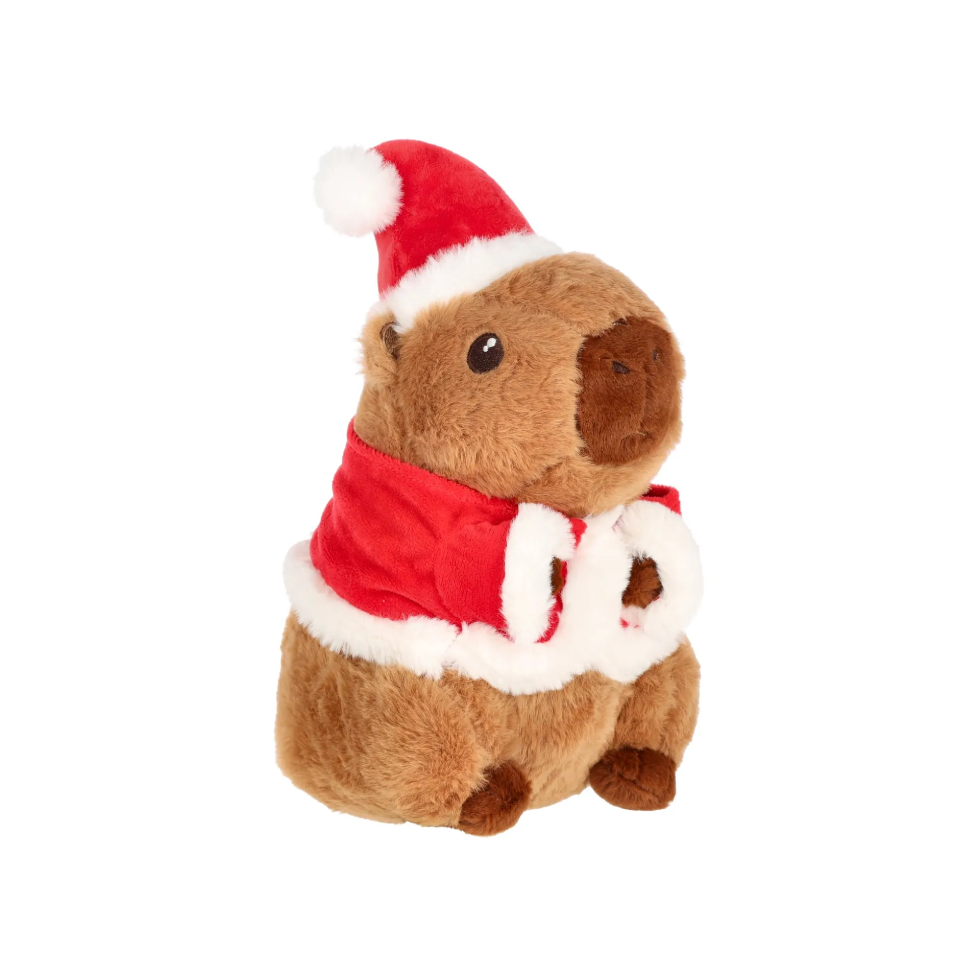 Pluche capibara kerst 24 cm
