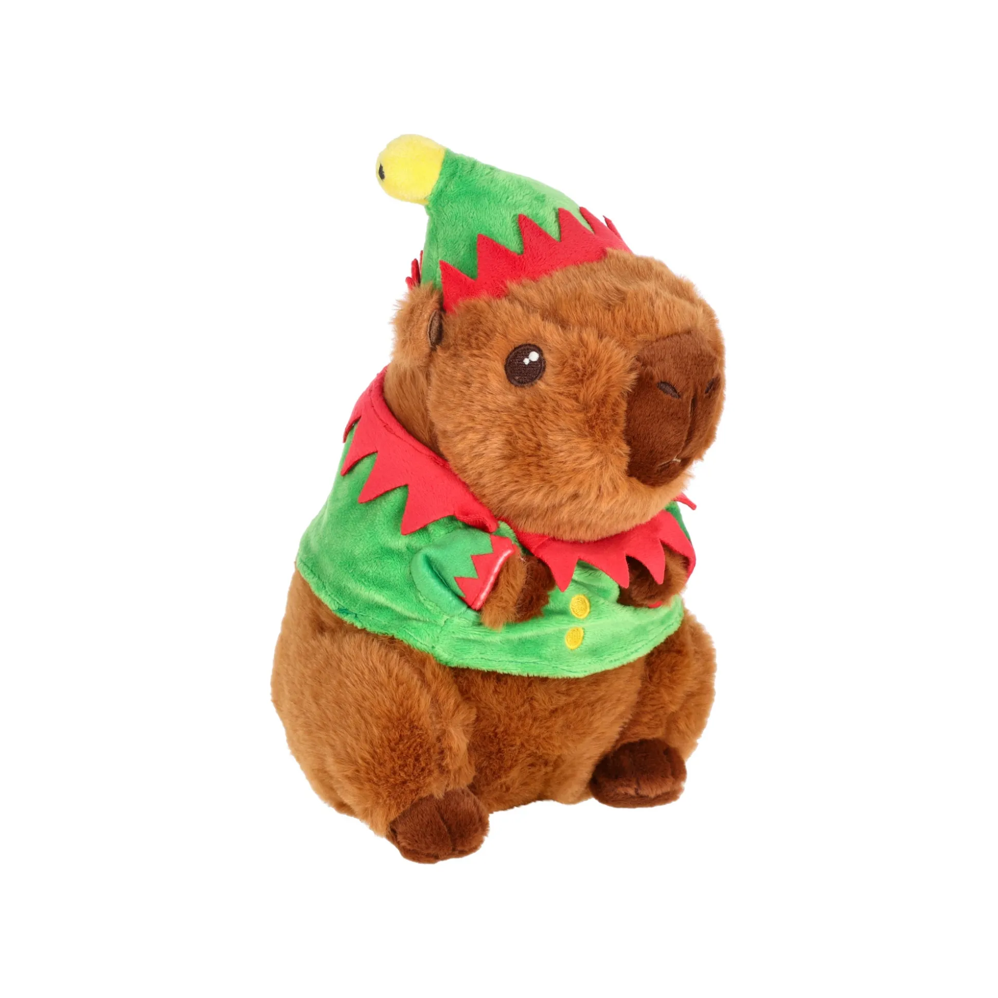 Pluche capibara kerst 24 cm