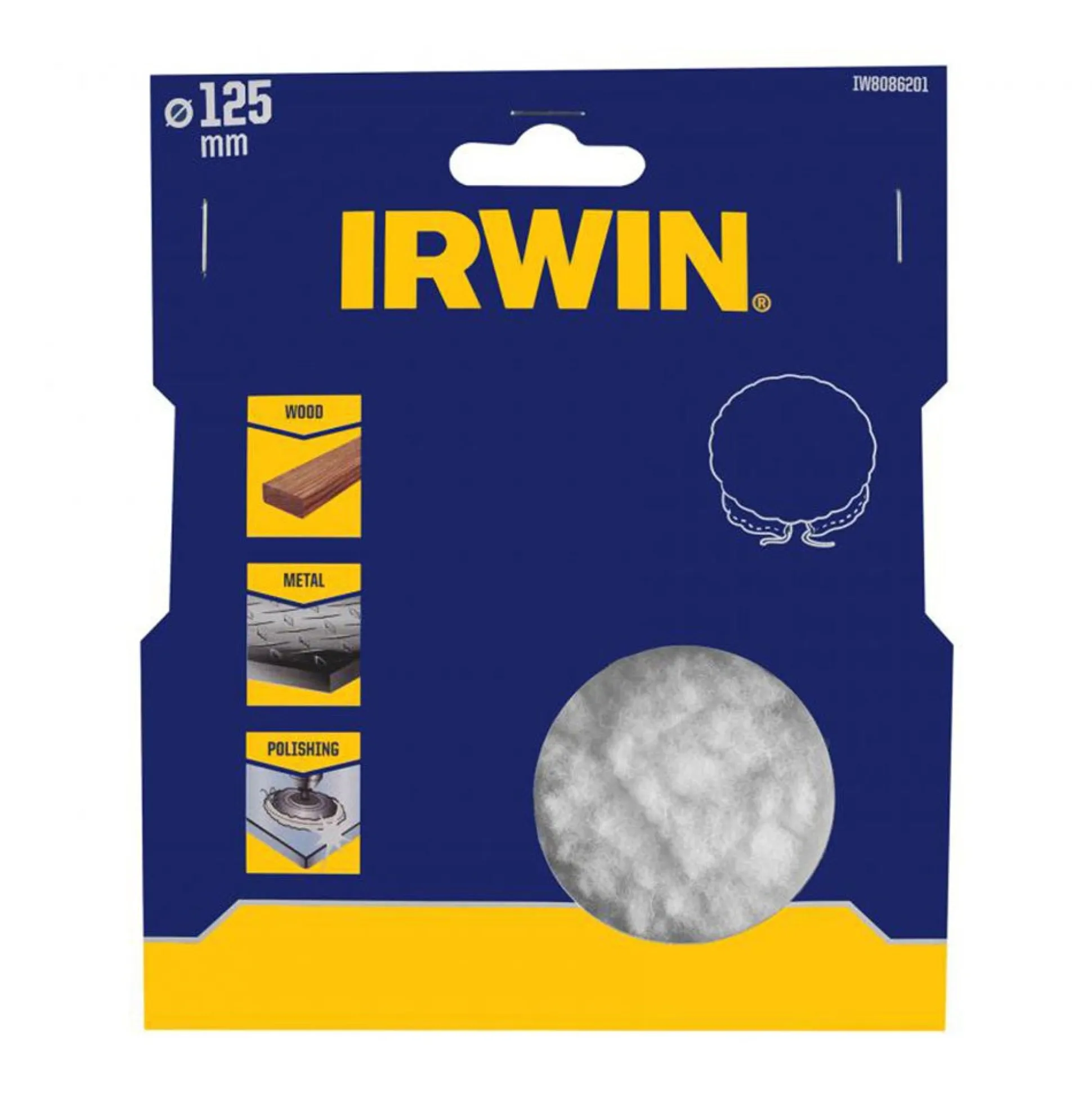 Polijstschijf synthetische lamsvacht Ø125mm Irwin