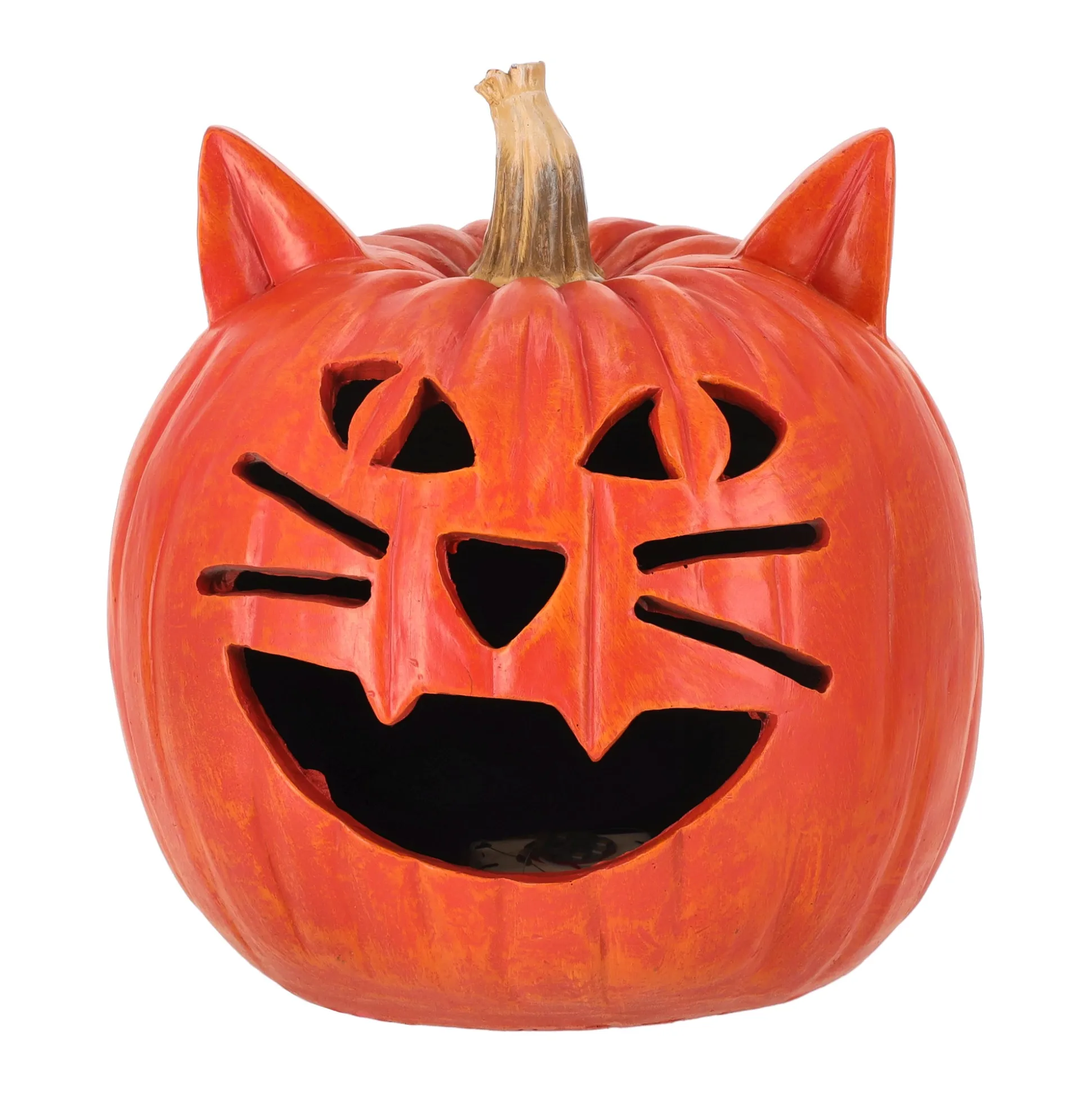 Pompoen Halloween kat LED 25 cm