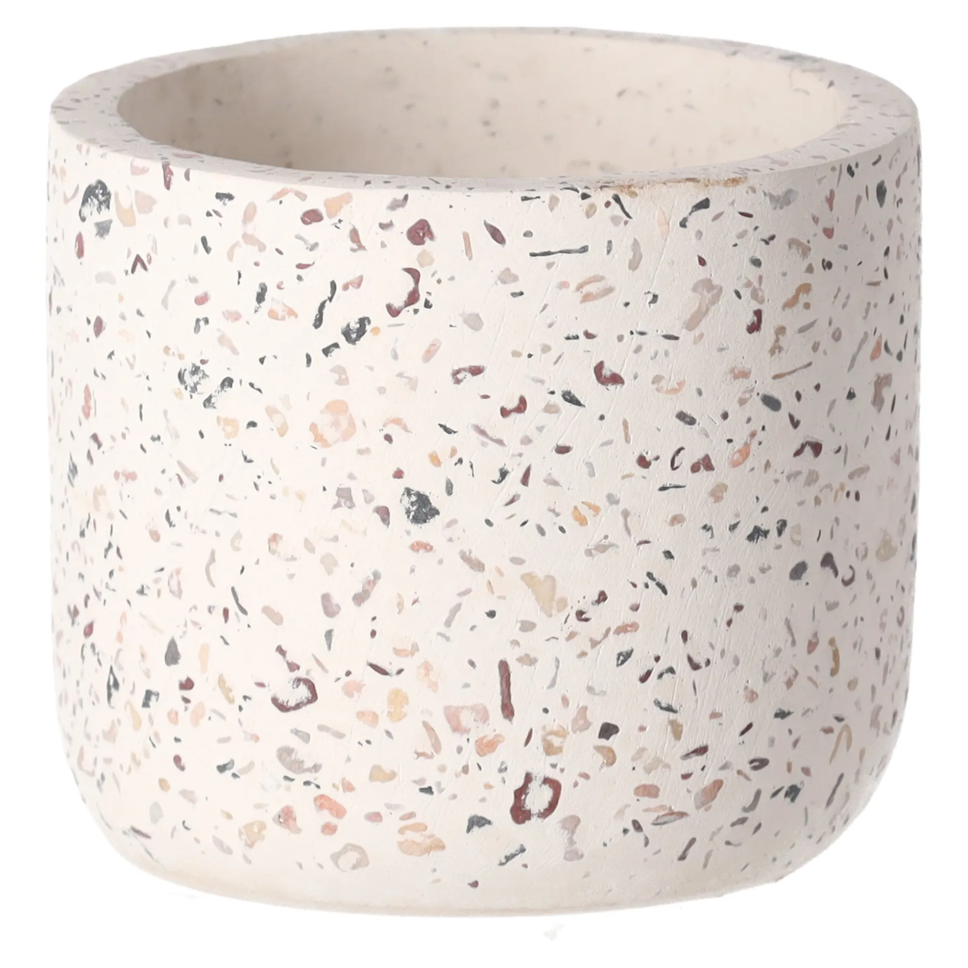 Pot cement wit 12 x 10 cm