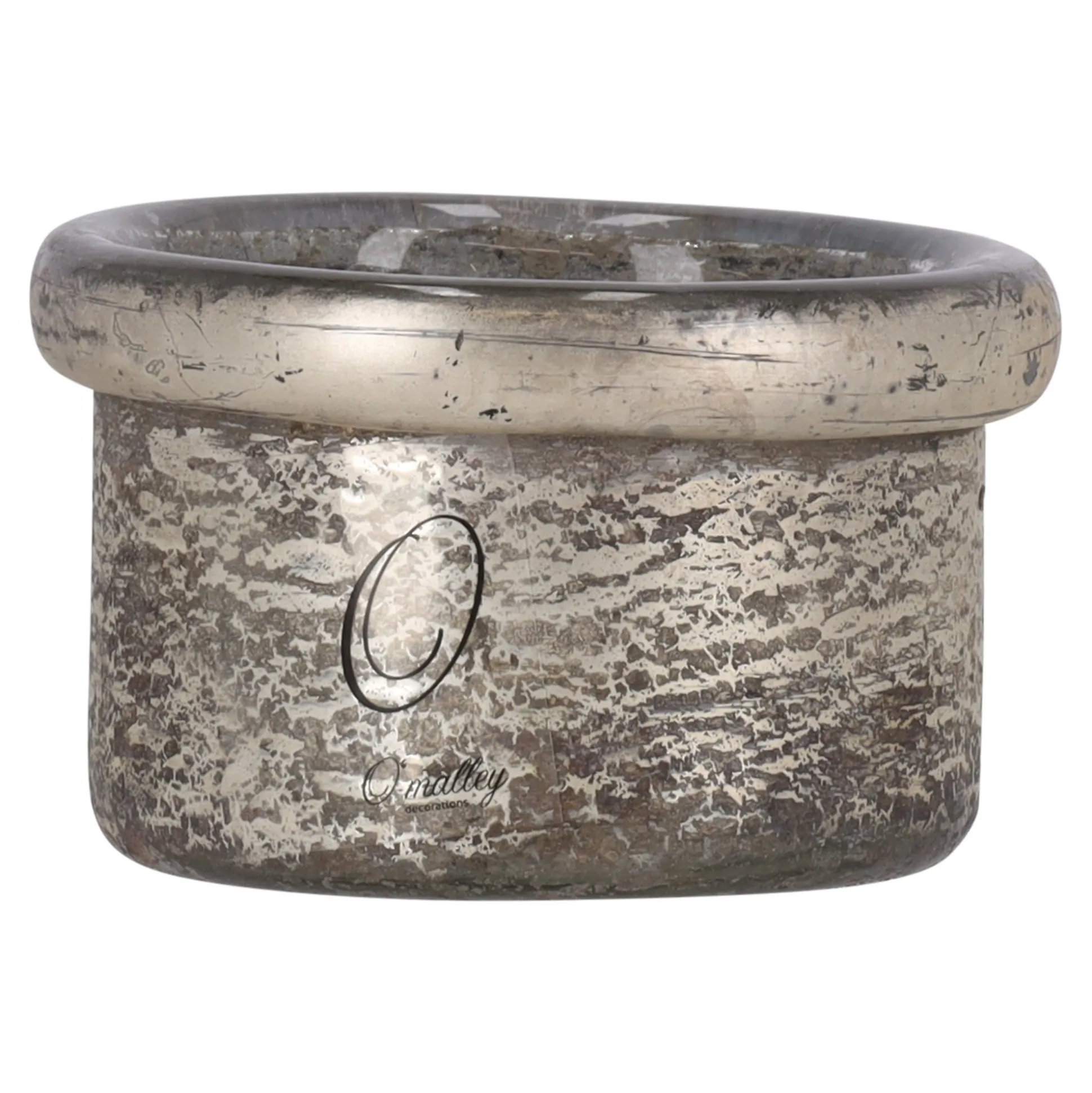 Pot glas rustiek mat goud 8 x 6 cm