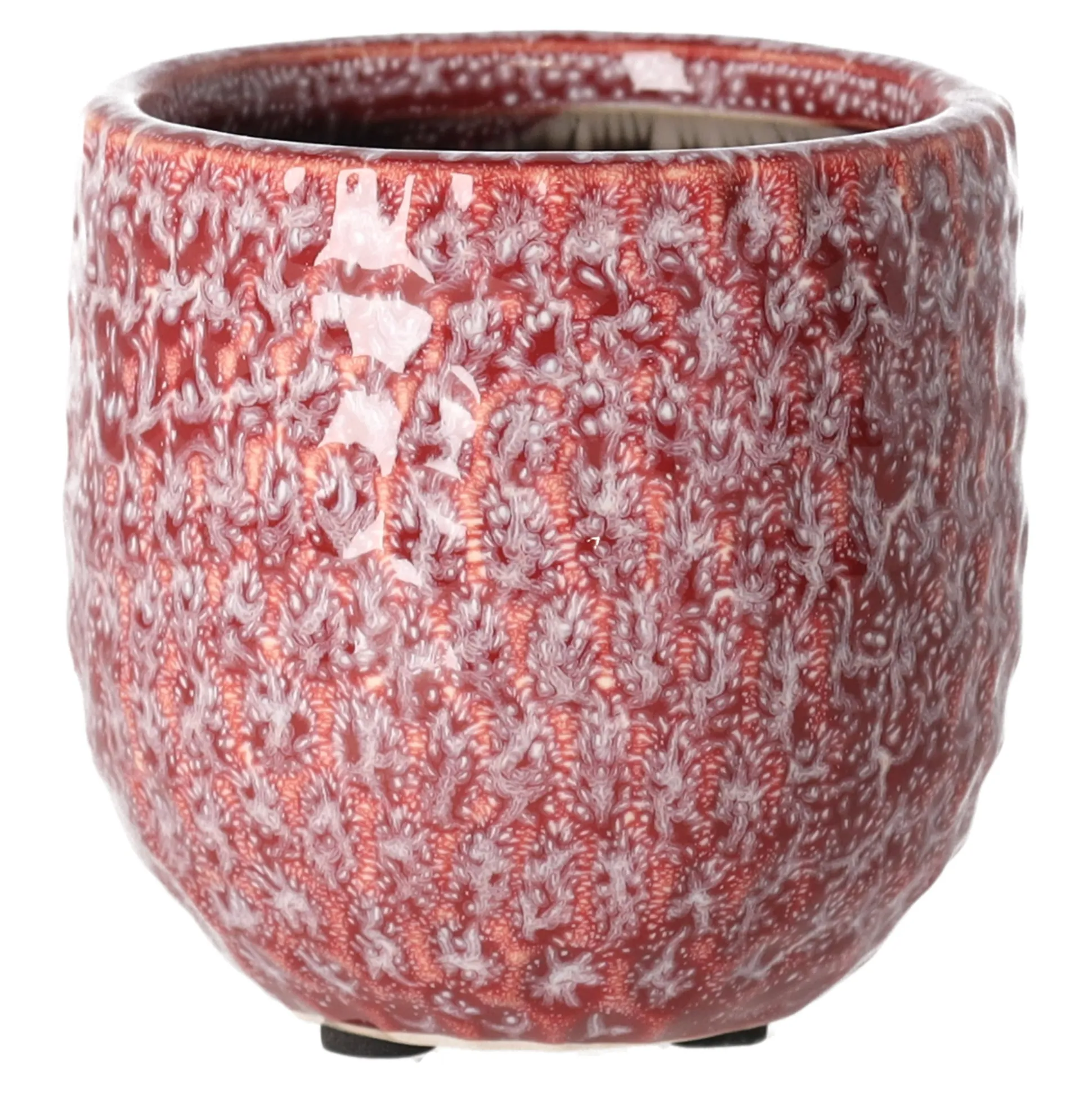 Pot keramiek roze 8 x 8 cm